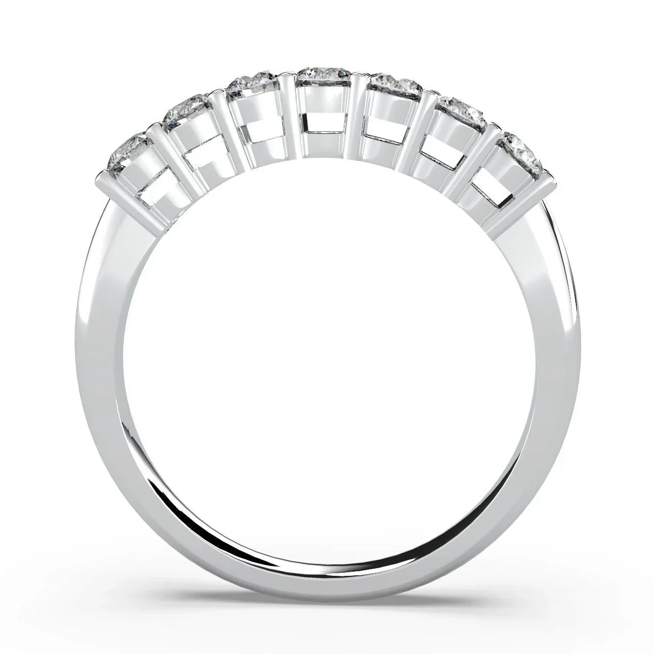Amada Round Diamond 7 Stone Anniversary Ring in Hallmarked Gold / Platinum 0.50Ct D/VVS - Image 4