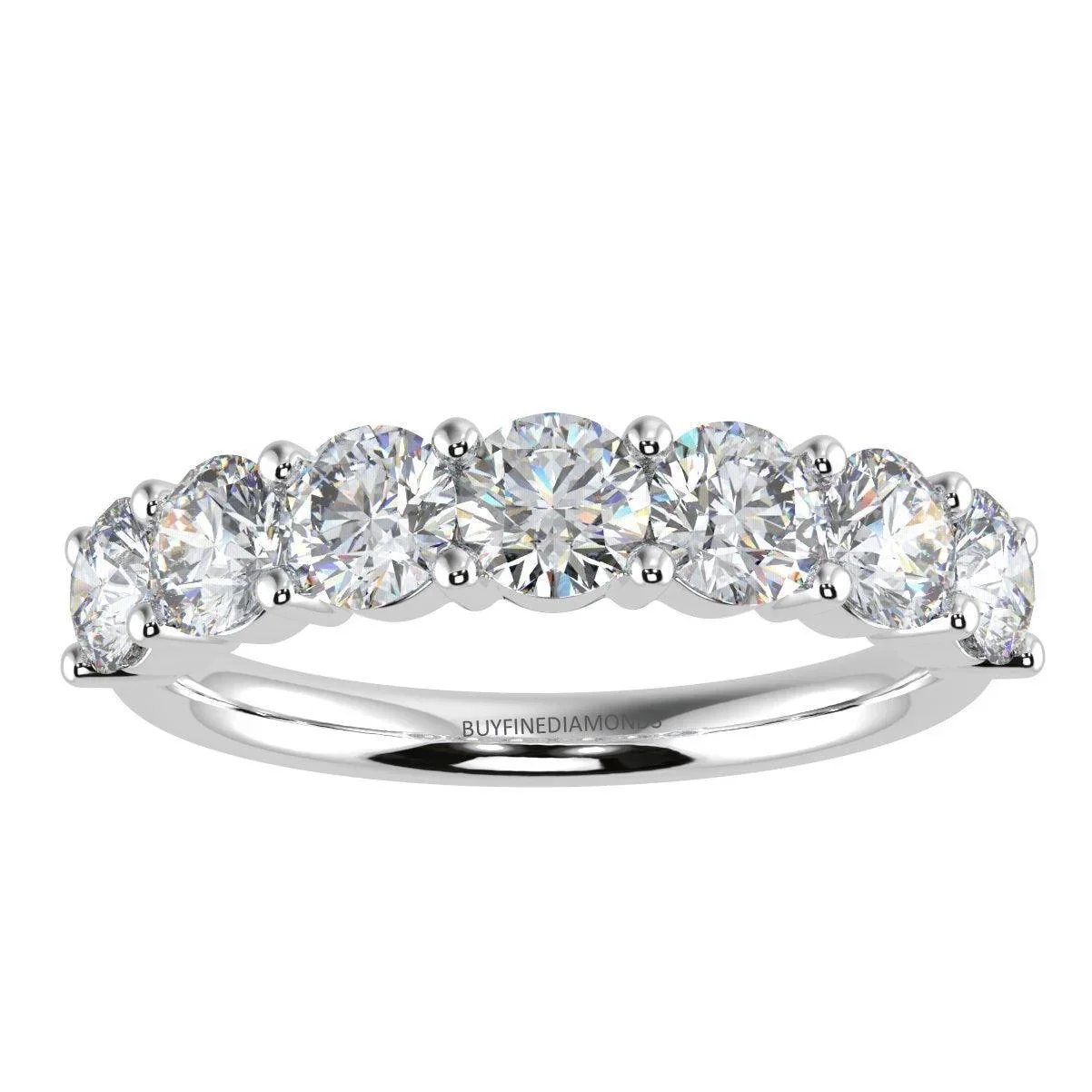 1.00ct D/VVS 7 Round Diamond Eternity Rings For Women - Image 3