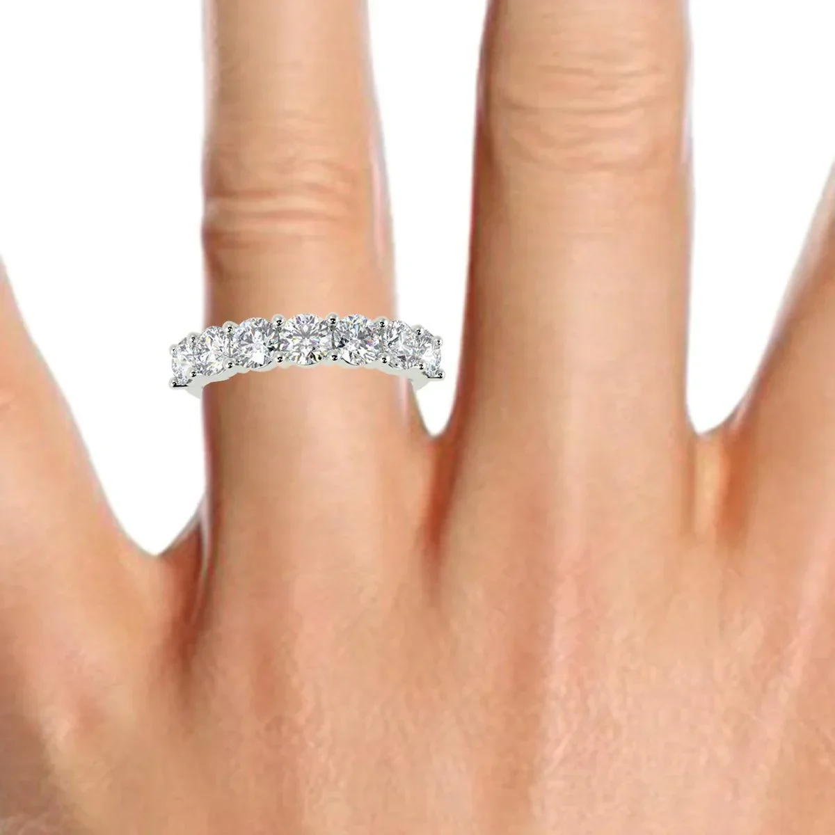 1.00ct D/VVS 7 Round Diamond Eternity Rings For Women - Image 7