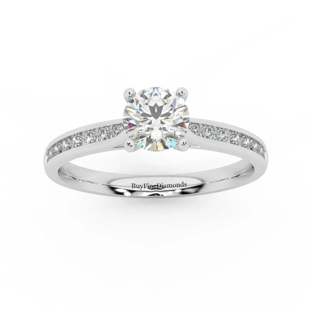 Round Diamond Channel Set Engagement Ring