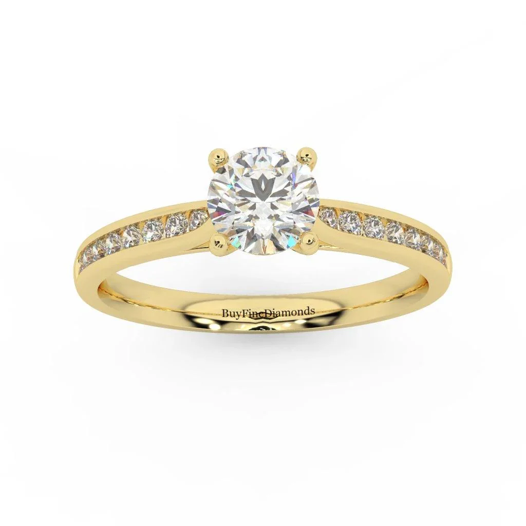 Round Diamond Channel Set Engagement Ring - Image 3
