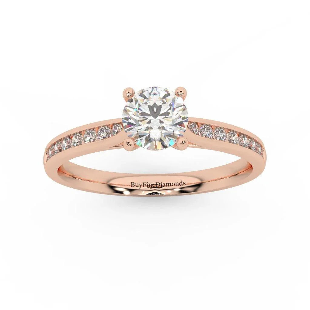 Round Diamond Channel Set Engagement Ring - Image 4