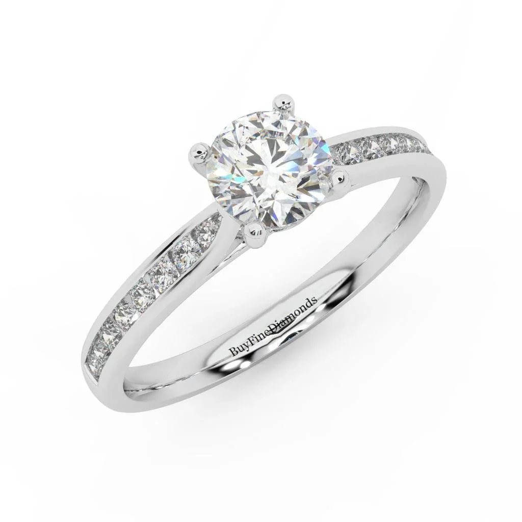 Round Diamond Channel Set Engagement Ring - Image 5