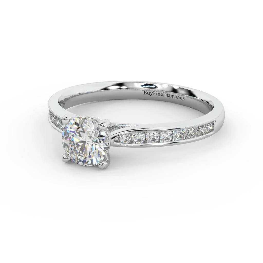 Round Diamond Channel Set Engagement Ring - Image 6