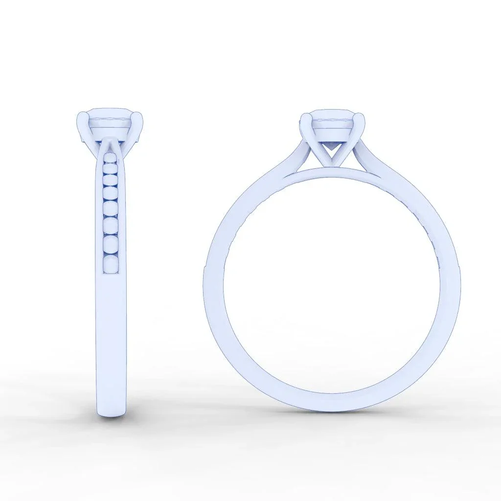 Round Diamond Channel Set Engagement Ring - Image 7
