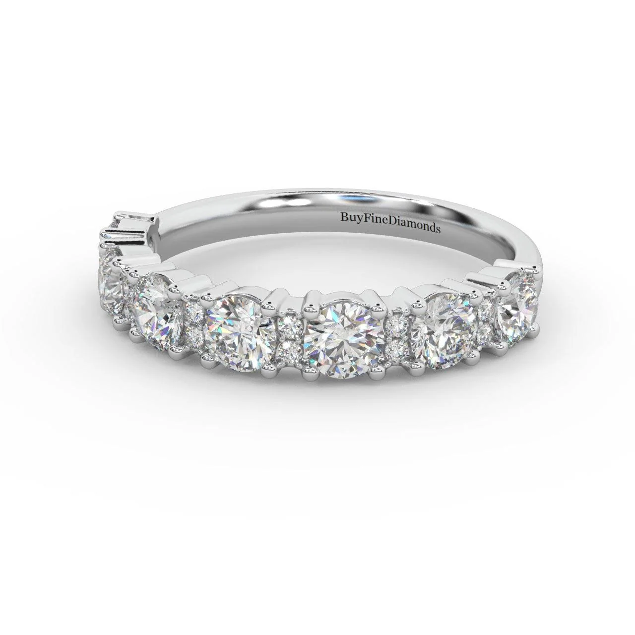 1.00Ct D/VVS Round Diamond Claw Set Anniversary Ring - Image 2
