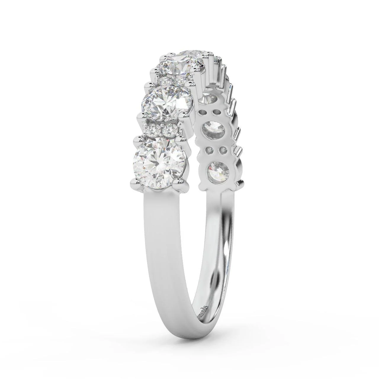 1.00Ct D/VVS Round Diamond Claw Set Anniversary Ring - Image 5