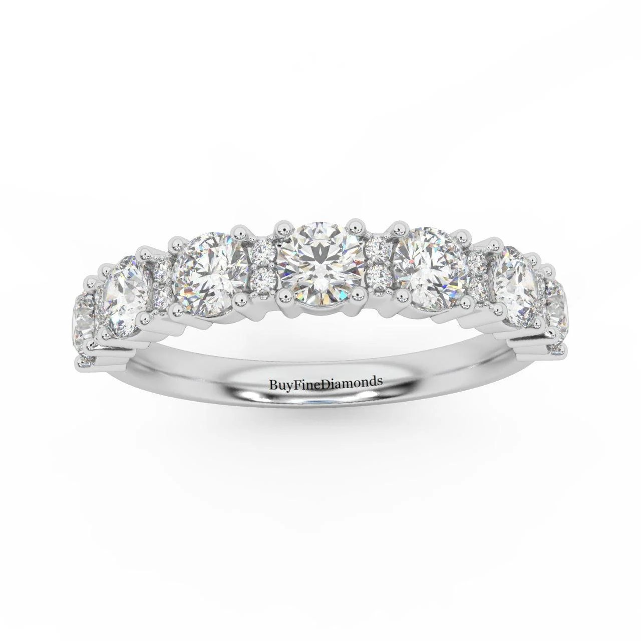 1.00Ct D/VVS Round Diamond Claw Set Anniversary Ring - Image 6