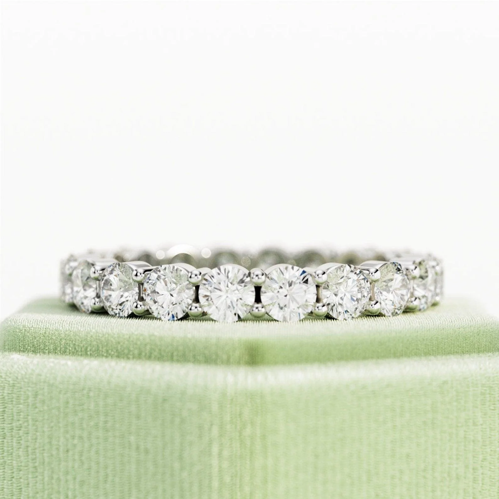 Round Lab Diamond Claw Set Full Eternity Ring for Women's - 2.00Ct - 3.00Ct - D/VS - Image 2