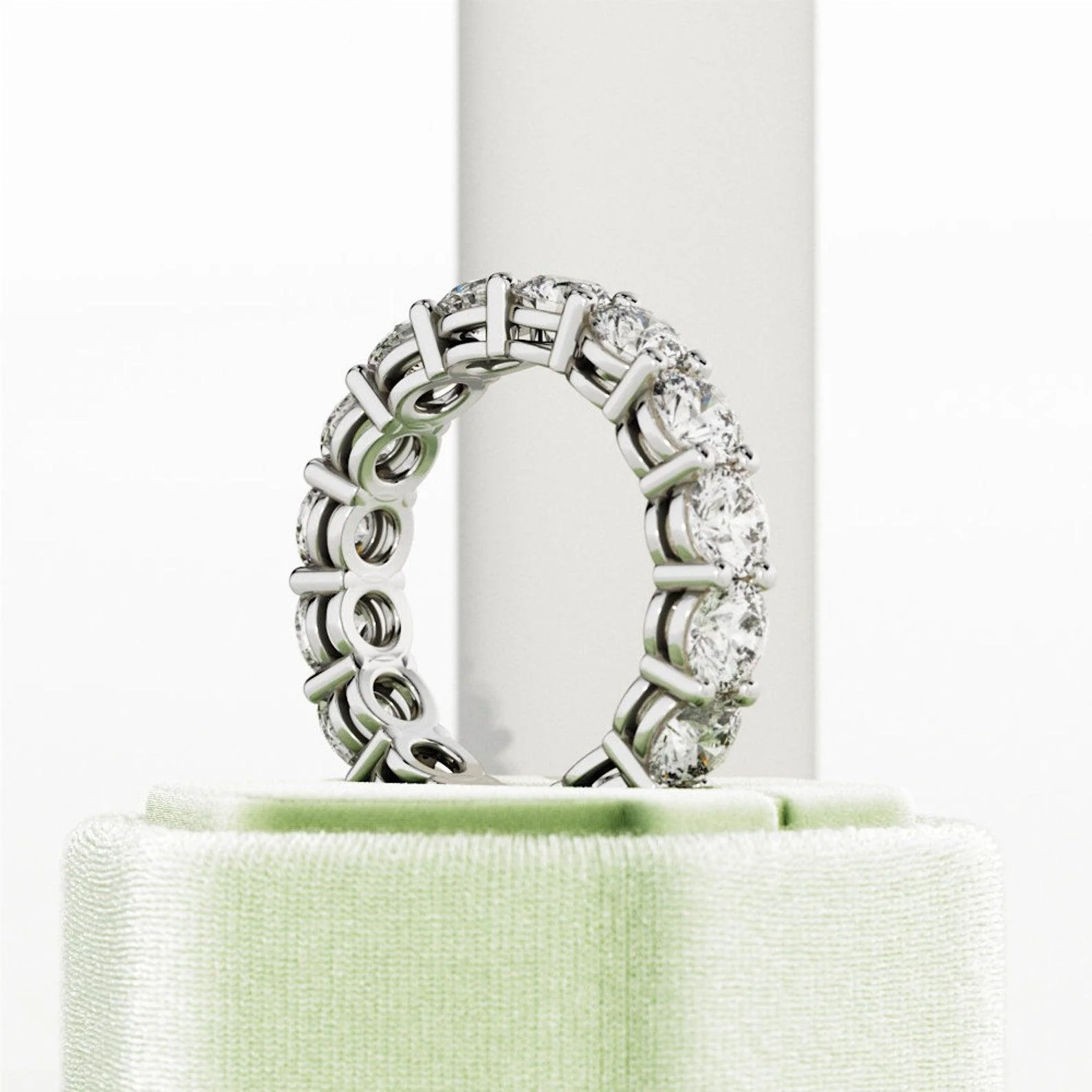 Round Diamond Claw Set Full Eternity Ring for Women's - 3.00Carat - 6.00Carat - D/VVS - Image 2