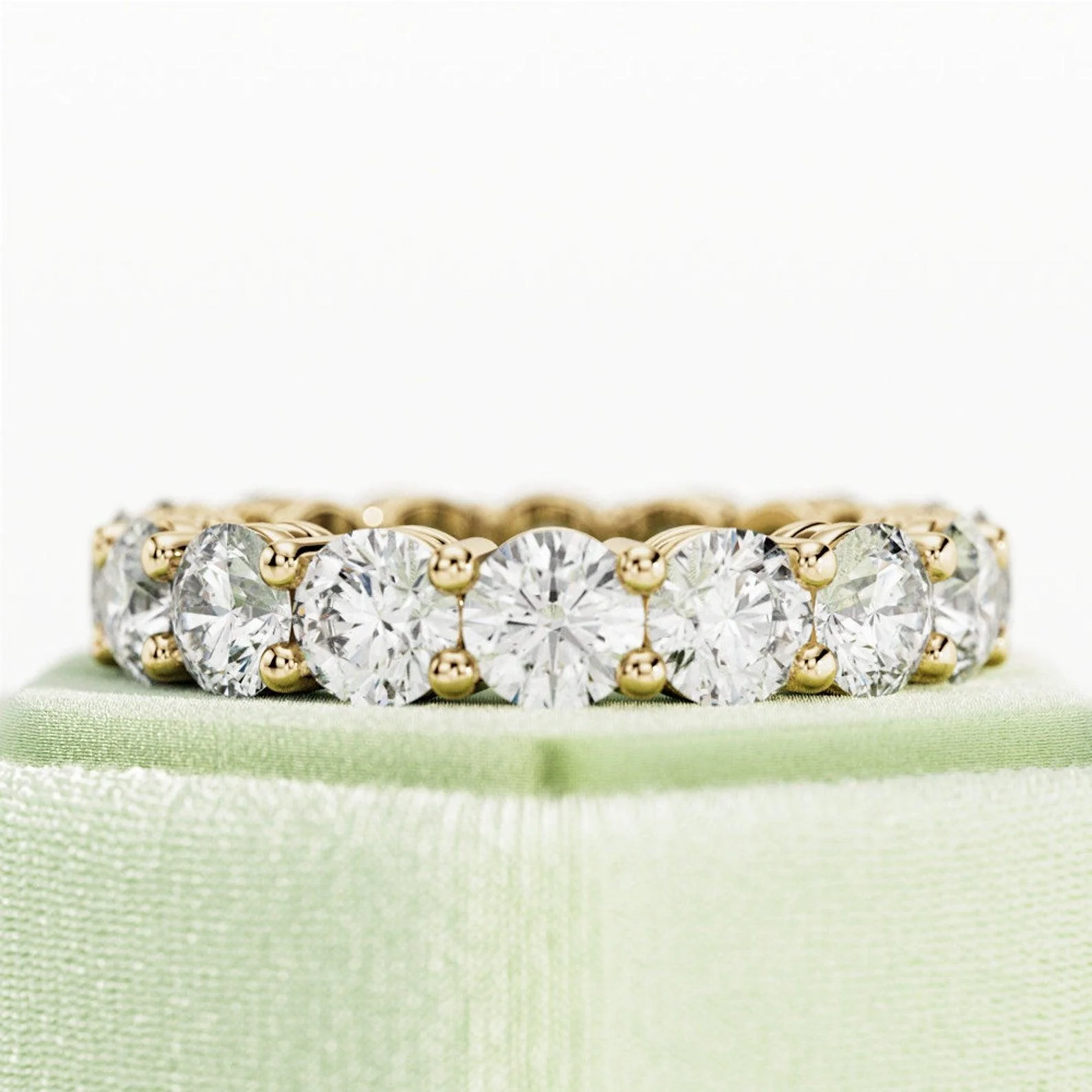 Round Diamond Claw Set Full Eternity Ring for Women's - 3.00Carat - 6.00Carat - D/VVS - Image 3