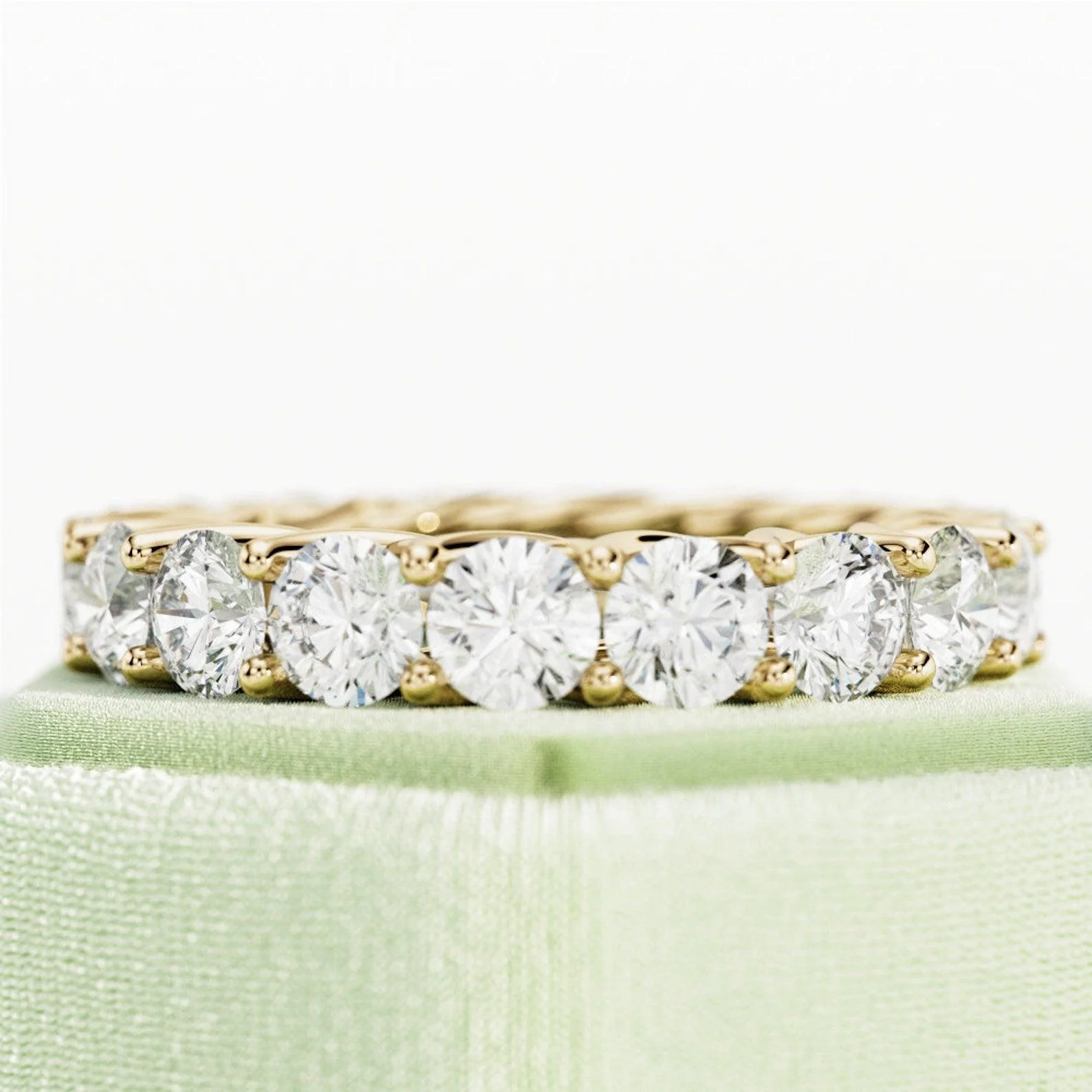 Round Diamond Claw Set Full Eternity Ring for Women's - 4.00Carat - 6.00Carat - D/VVS - Image 4