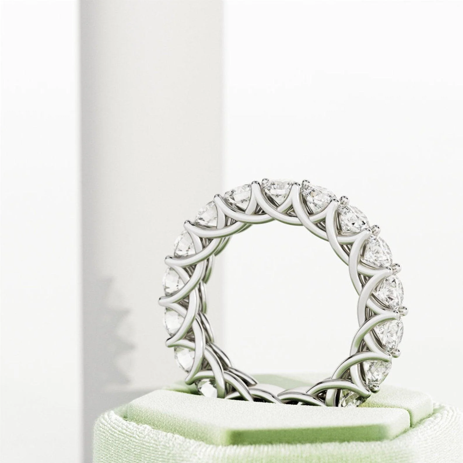Round Diamond Claw Set Full Eternity Ring for Women's - 4.00Carat - 6.00Carat - D/VVS - Image 6