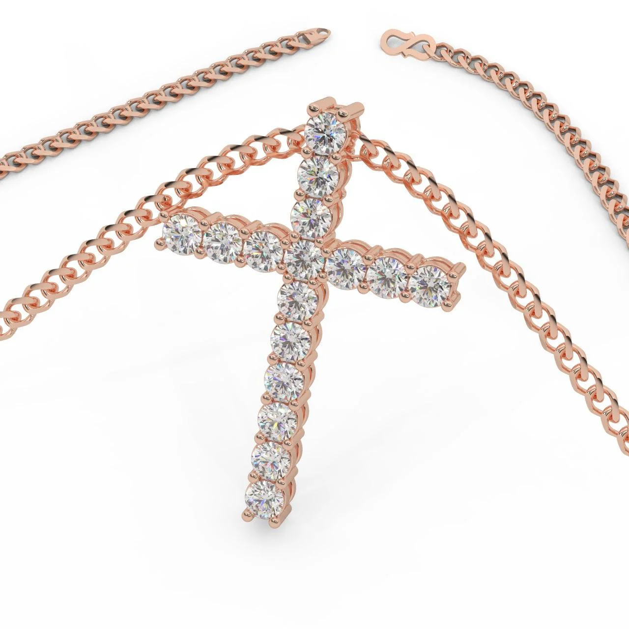 Lab Grown Round Diamond Cross Pendant Necklace D-E/VS Top Quality - 5.00 Carat - Image 4