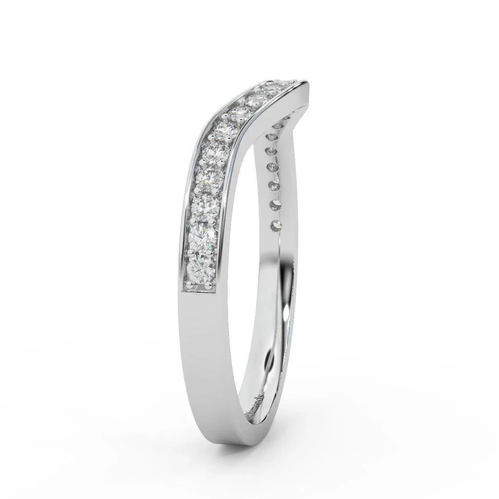 Round Diamond Curved Half Eternity Wedding Ring - 0.33 Carat - Image 10