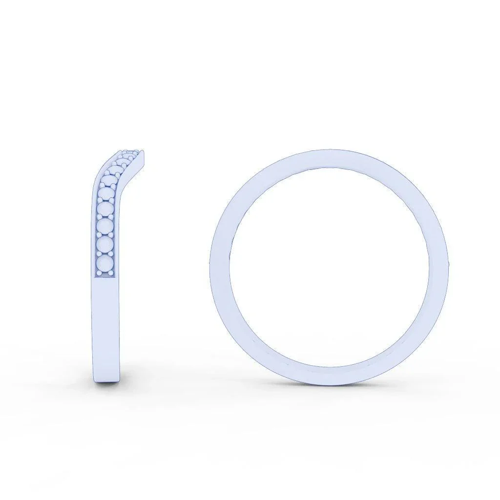Round Diamond Curved Half Eternity Wedding Ring - 0.33 Carat - Image 11