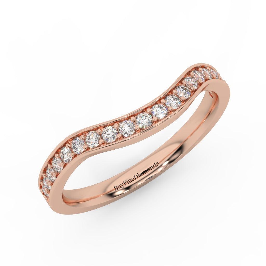 Round Diamond Curved Half Eternity Wedding Ring - 0.33 Carat - Image 4