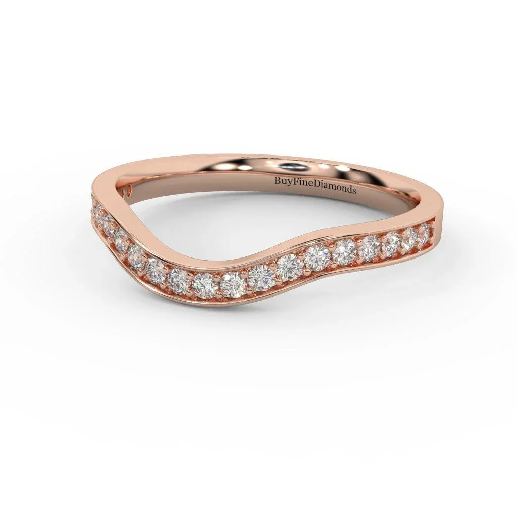 Round Diamond Curved Half Eternity Wedding Ring - 0.33 Carat - Image 8