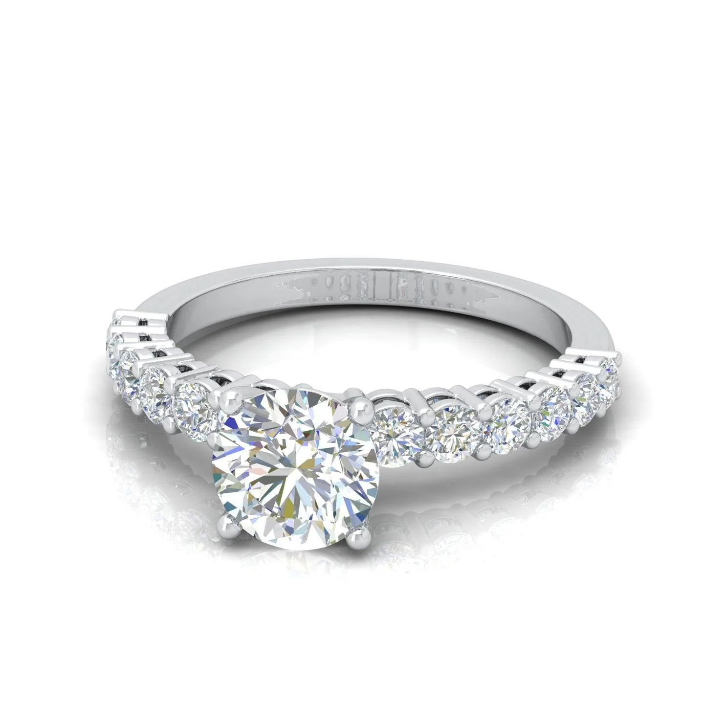 Round Diamond Designer Engagement Ring in Gold / Platinum 1.50Ct - Image 8