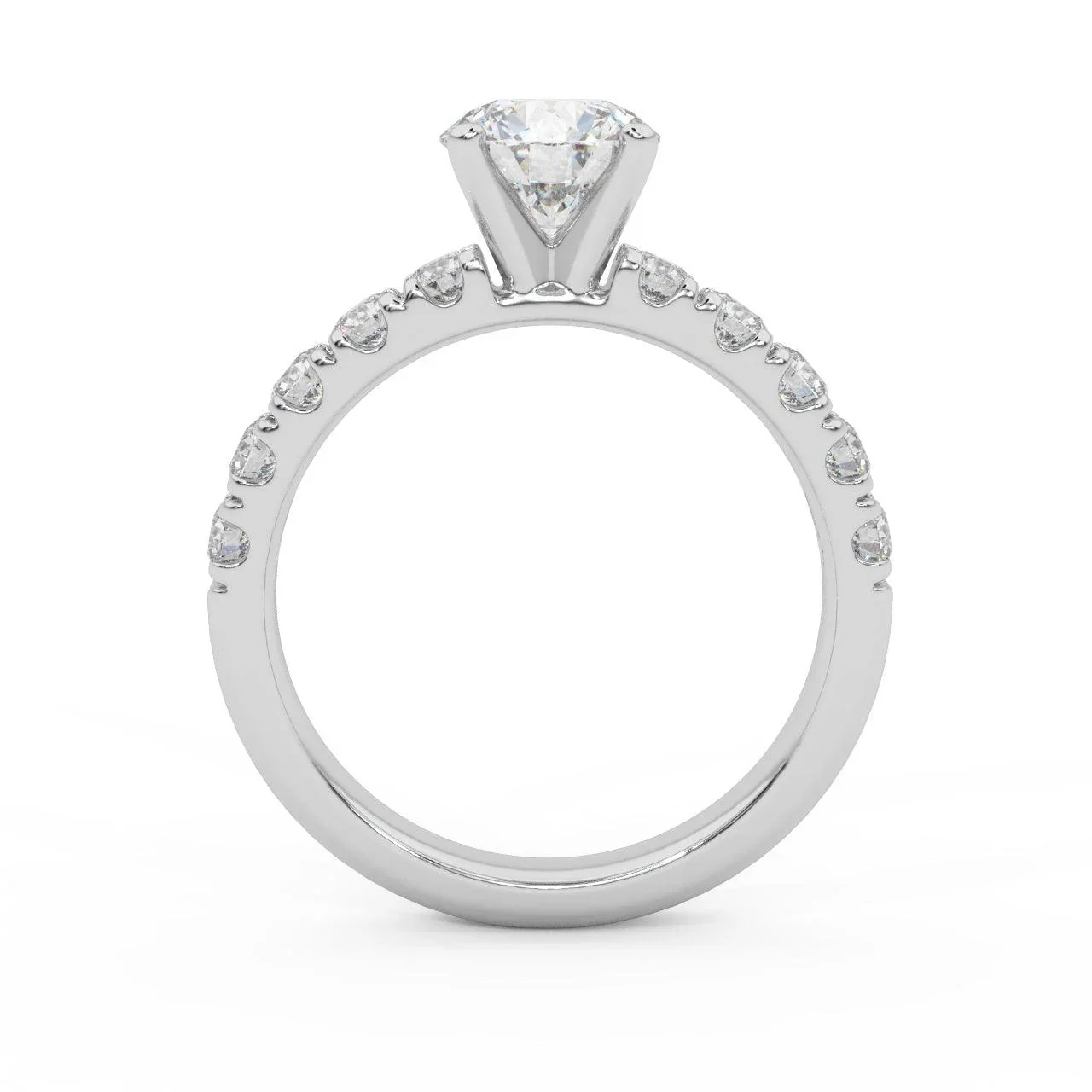 Round Diamond Engagement Ring - Micro Pave Set - Image 2