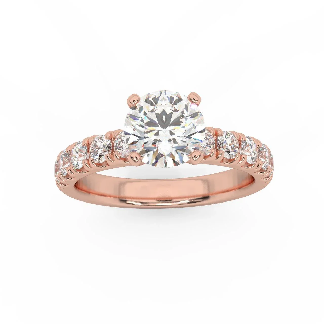 Round Diamond Engagement Ring - Micro Pave Set - Image 4