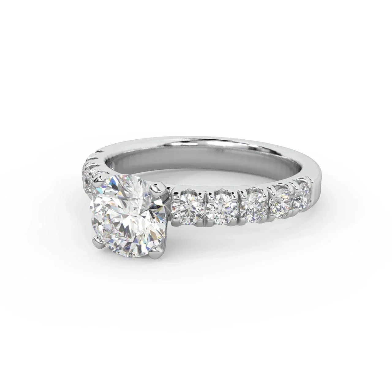 Round Diamond Engagement Ring - Micro Pave Set - Image 5