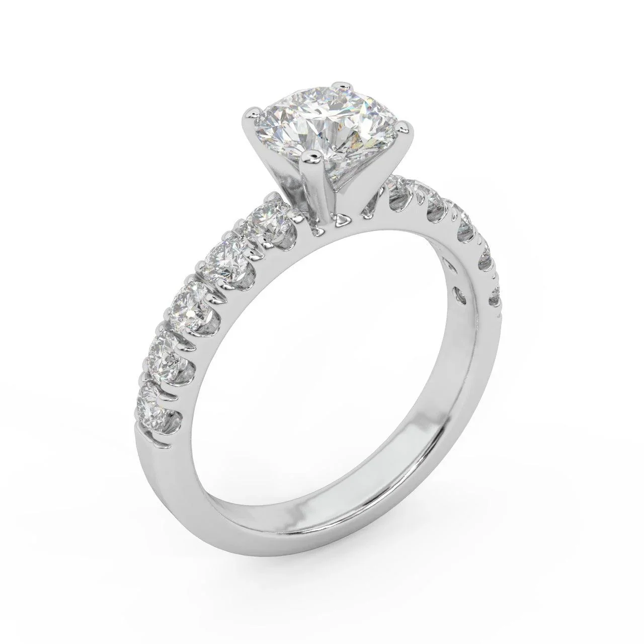 Round Diamond Engagement Ring - Micro Pave Set - Image 6