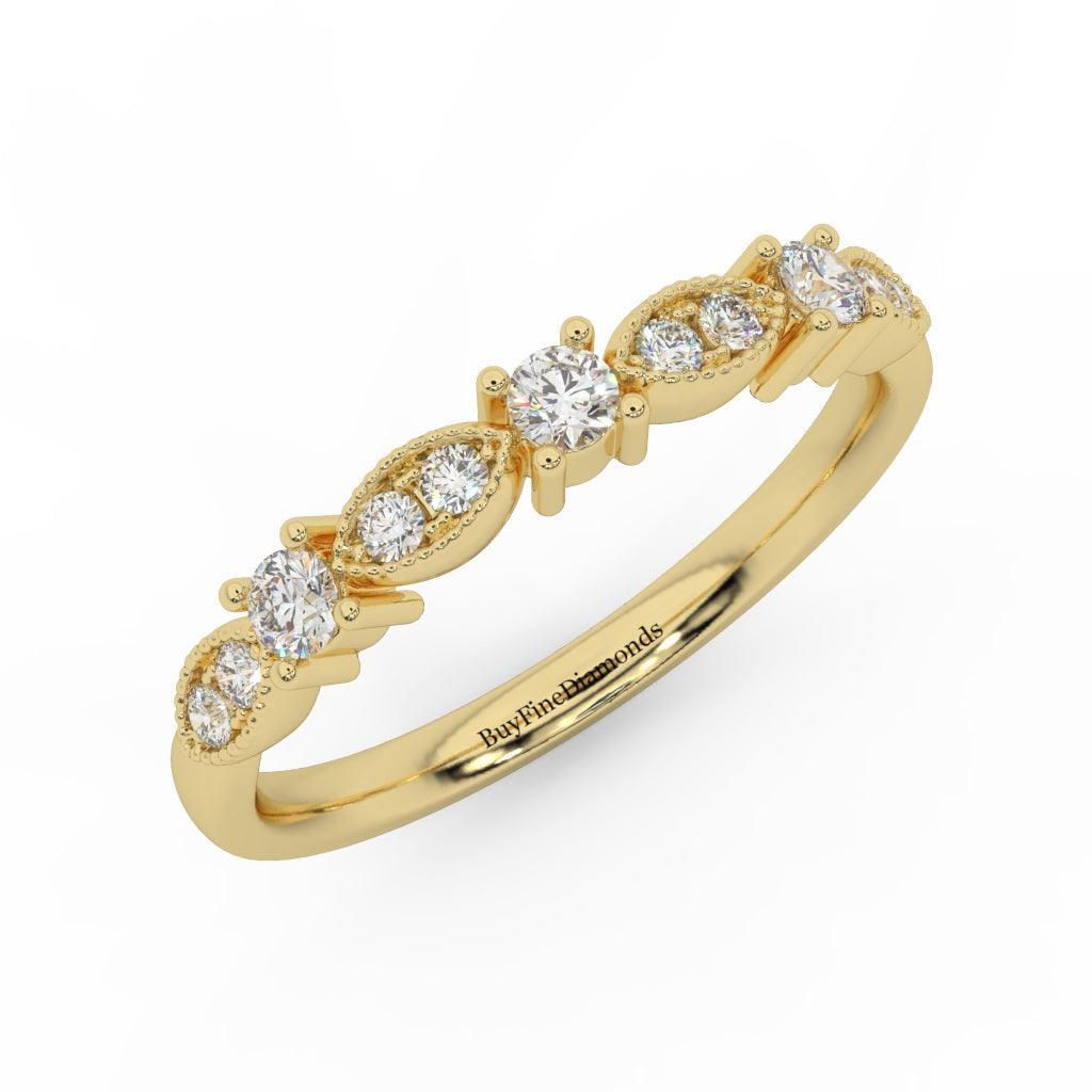 Round Diamond Engagement Wedding Band - Image 3
