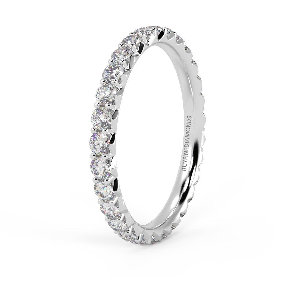 Round Lab Diamond French Pave Full Eternity Ring for Women's - 1.00Ct - 3.00Ct - D/VS - Image 3