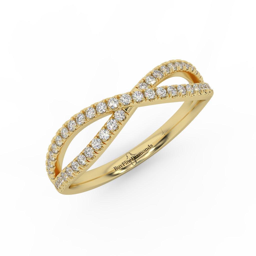 Lab Round Diamond Infinity Stacking Wedding Ring Band - Image 3