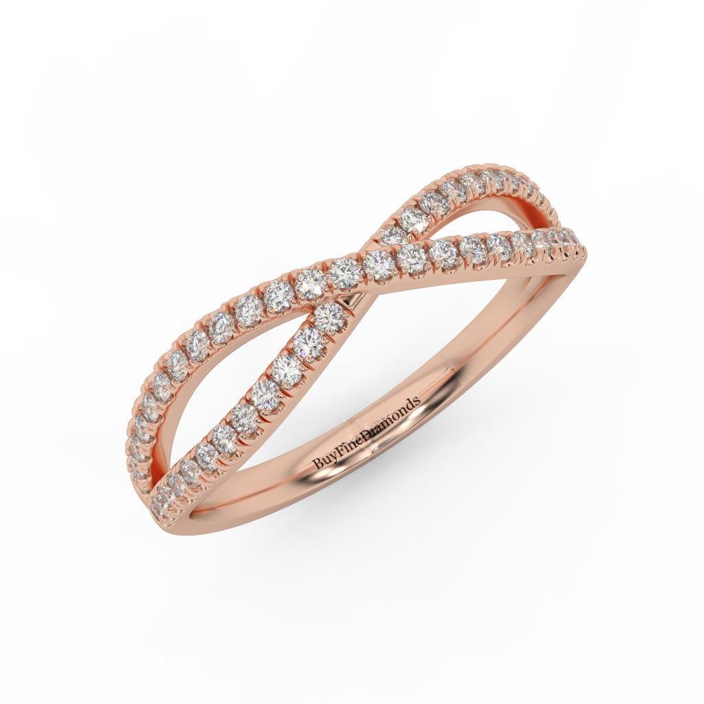 Lab Round Diamond Infinity Stacking Wedding Ring Band - Image 4