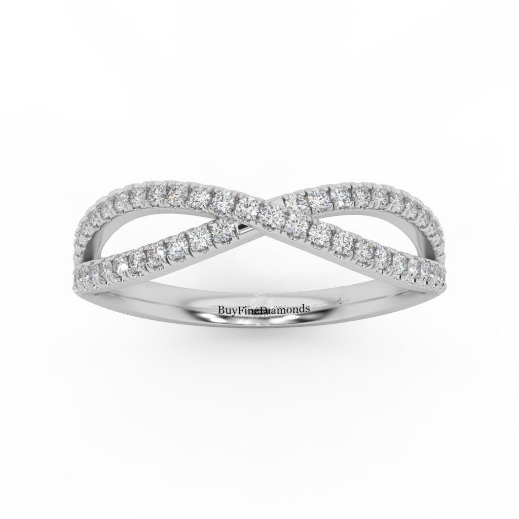 Lab Round Diamond Infinity Stacking Wedding Ring Band - Image 5
