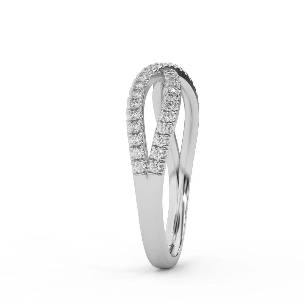 Lab Round Diamond Infinity Stacking Wedding Ring Band - Image 6