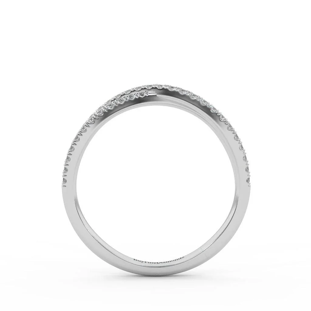 Lab Round Diamond Infinity Stacking Wedding Ring Band - Image 7