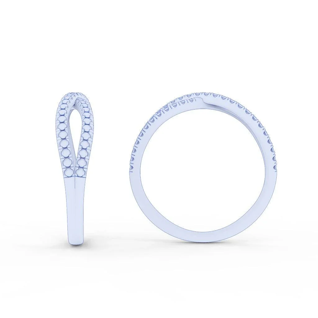 Lab Round Diamond Infinity Stacking Wedding Ring Band - Image 8