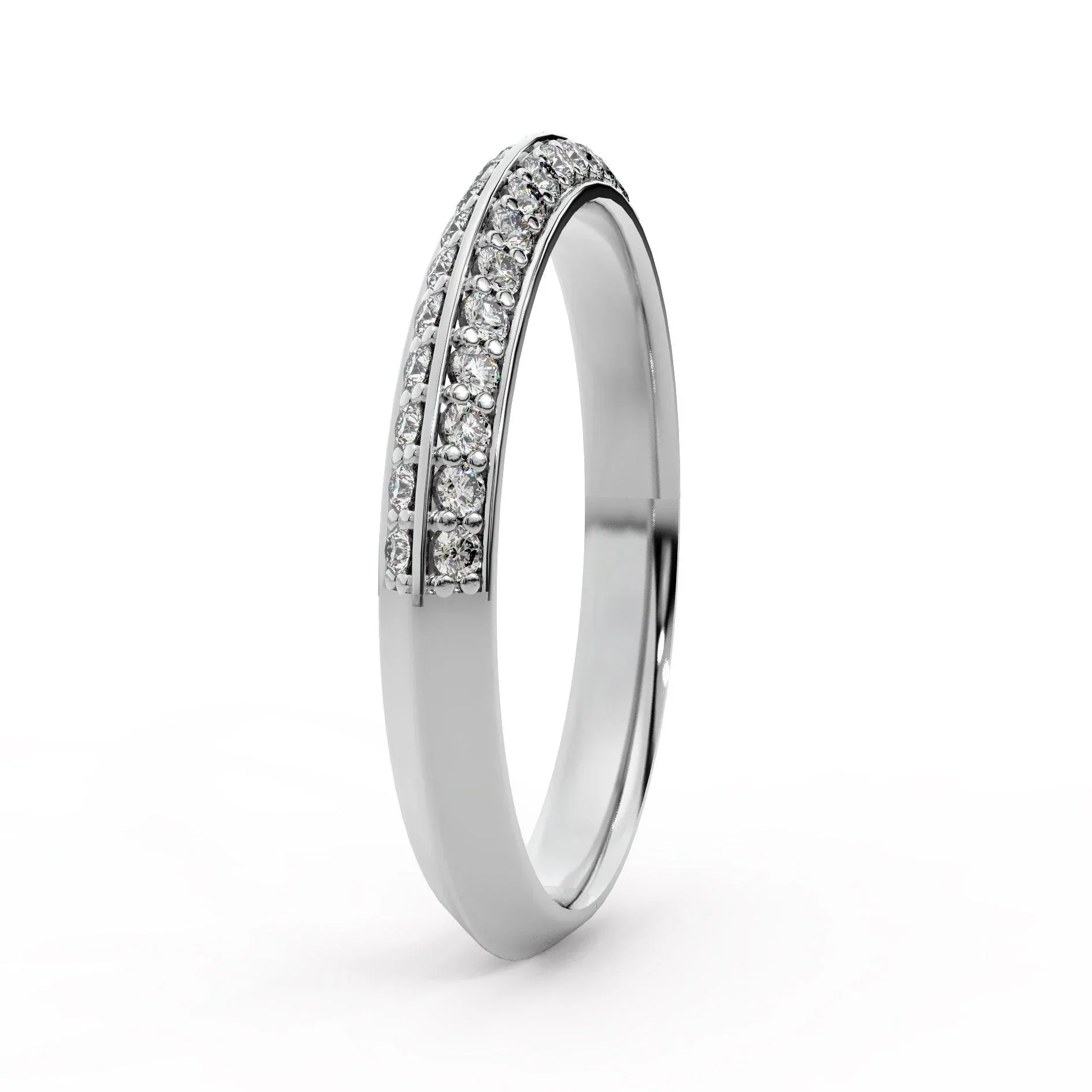 Round Diamond Knife Edge Bridal Set Engagement Ring - Image 8