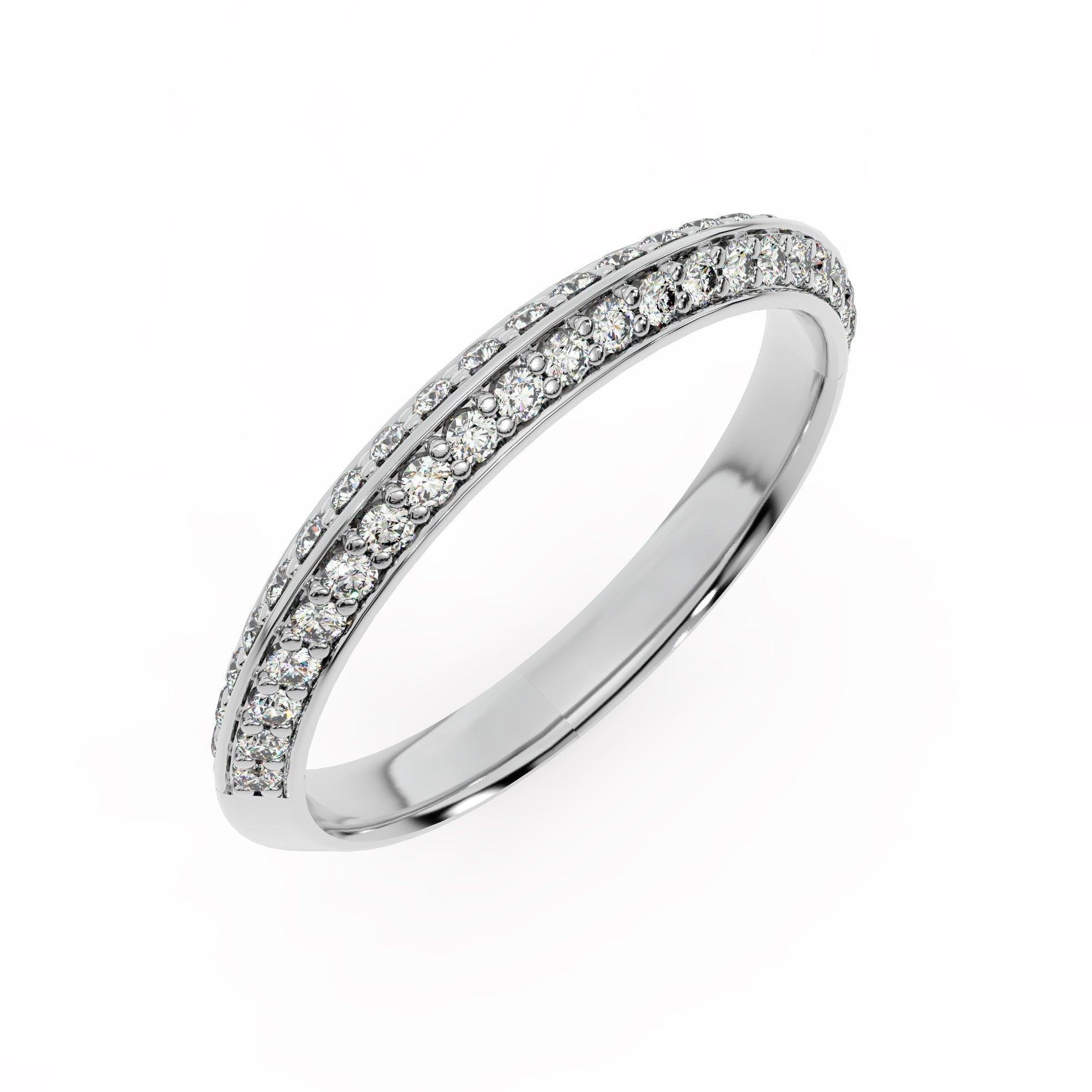 Round Diamond Knife Edge Bridal Set Engagement Ring - Image 9