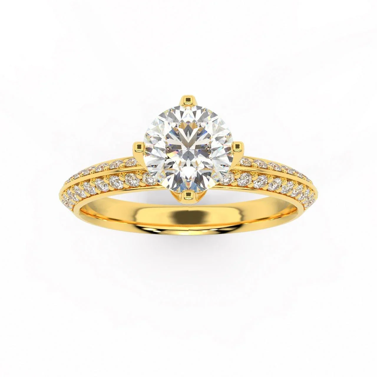 Round Diamond Knife Edge Engagement Ring - Image 3