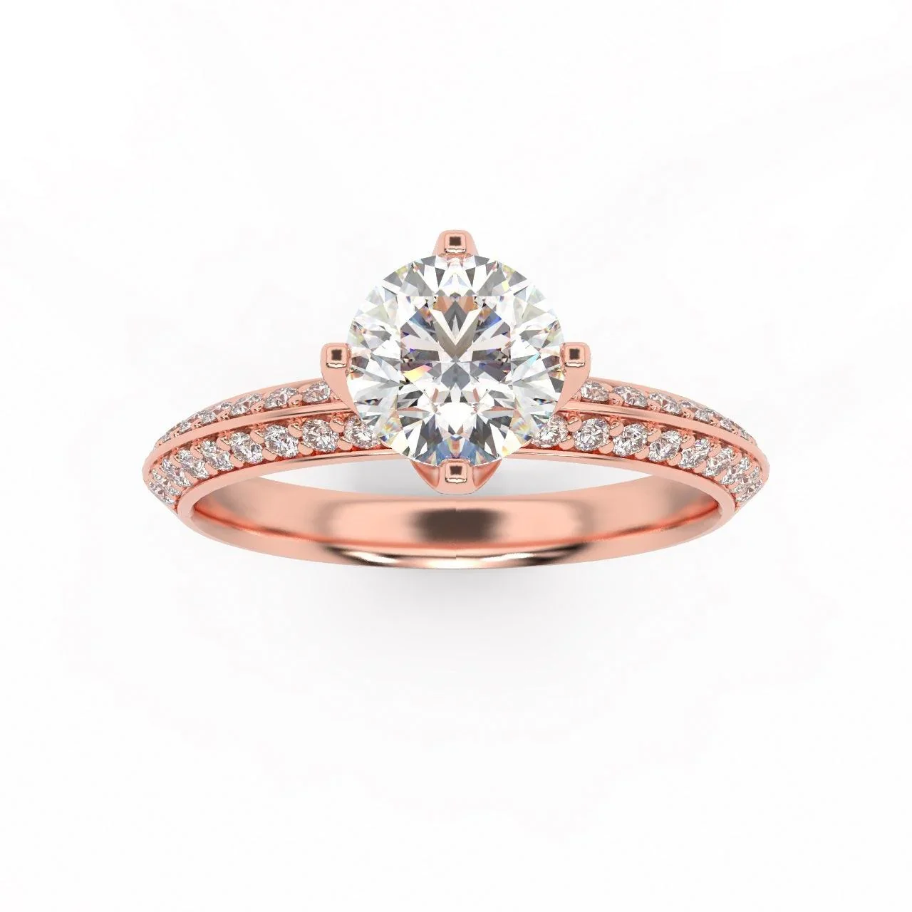 Round Diamond Knife Edge Engagement Ring - Image 4