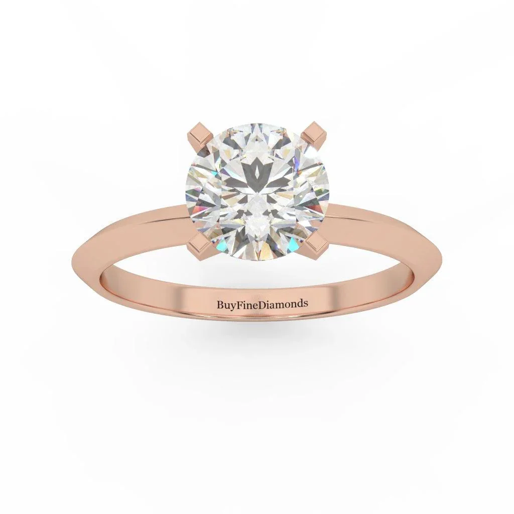 Round Diamond Knife Edge Solitaire Engagement Ring - Customize Your Own - Image 4