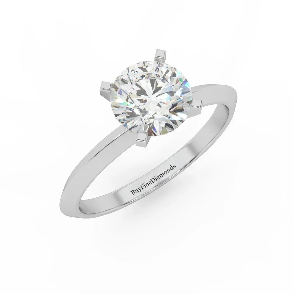 Round Diamond Knife Edge Solitaire Engagement Ring - Customize Your Own - Image 6