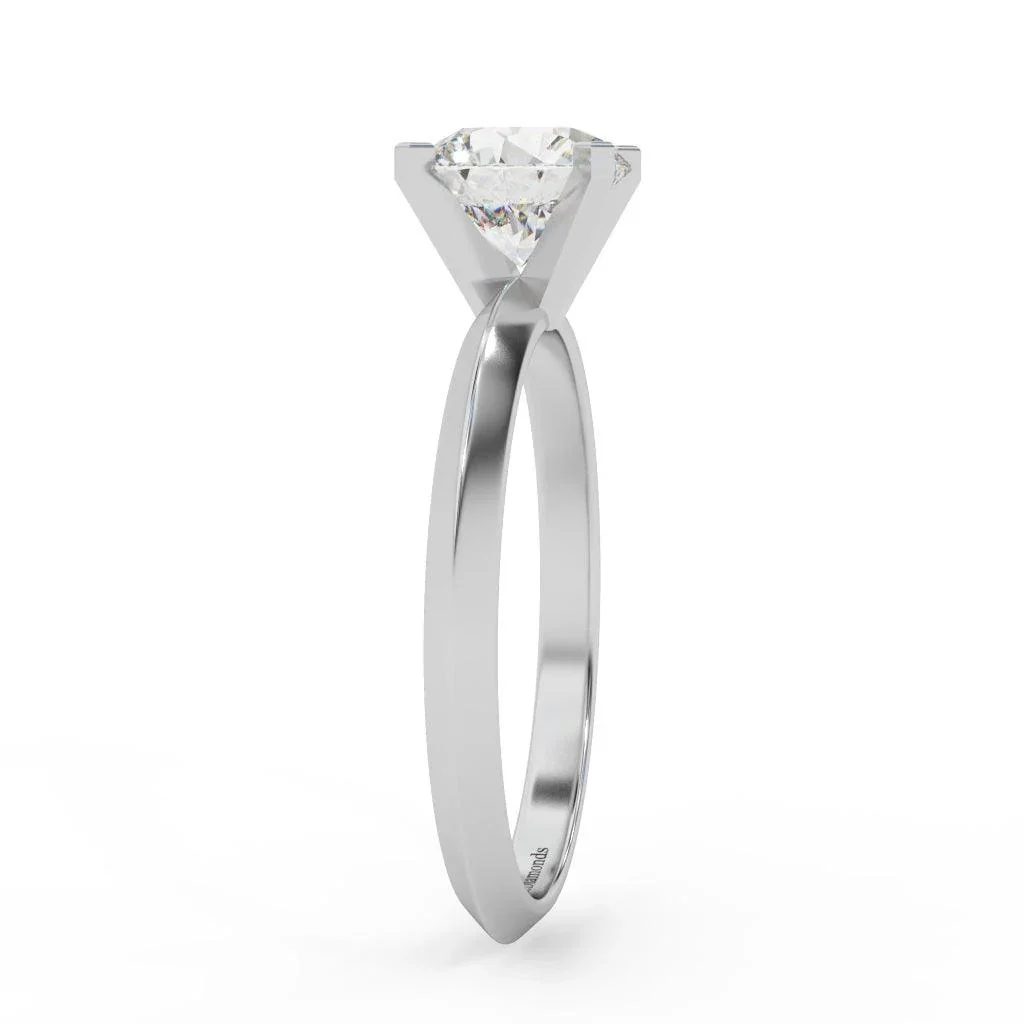 Round Diamond Knife Edge Solitaire Engagement Ring - Customize Your Own - Image 7
