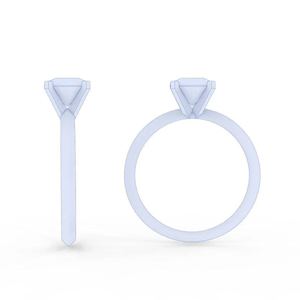 Round Diamond Knife Edge Solitaire Engagement Ring - Customize Your Own - Image 8
