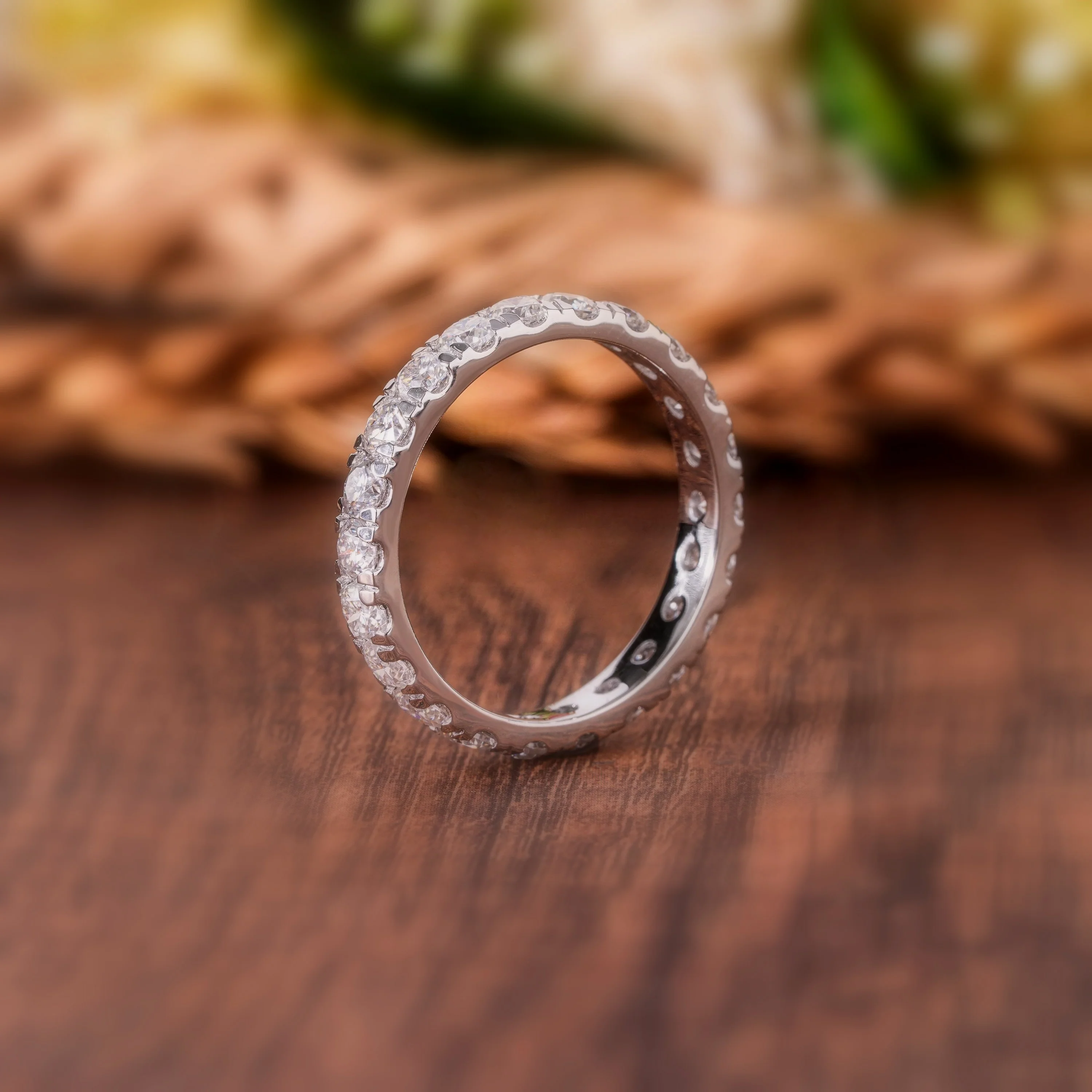 2.00Ct D/VS Round Diamond Micro Pave Set Full Eternity Ring in Hallmarked Platinum & 18k Gold - Image 8