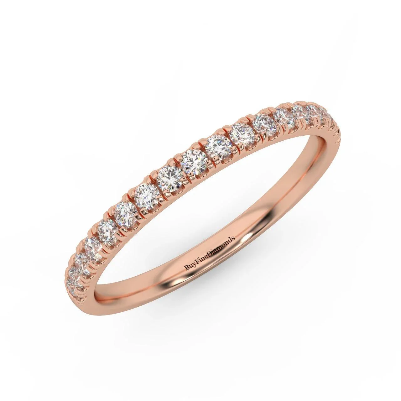 £500 1/4ct Round Diamond Micro Pave Set Half Eternity Ring in White, Yellow, Rose Gold - Image 3