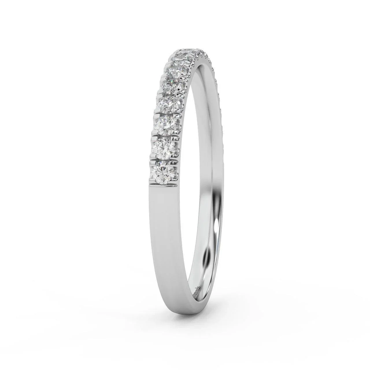 £500 1/4ct Round Diamond Micro Pave Set Half Eternity Ring in White, Yellow, Rose Gold - Image 6
