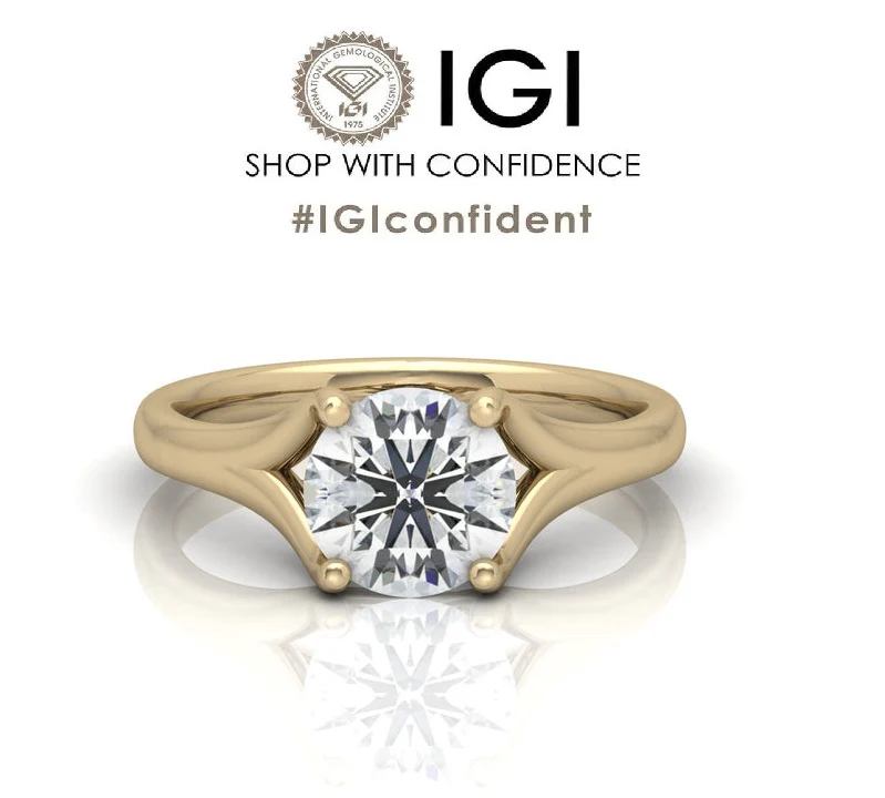 Round Diamond Split Shank Solitaire Engagement Ring - Image 15