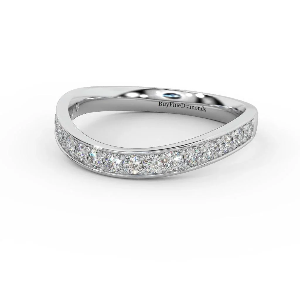 Round Diamond Stackable Ring Matching Wedding Band - Image 2