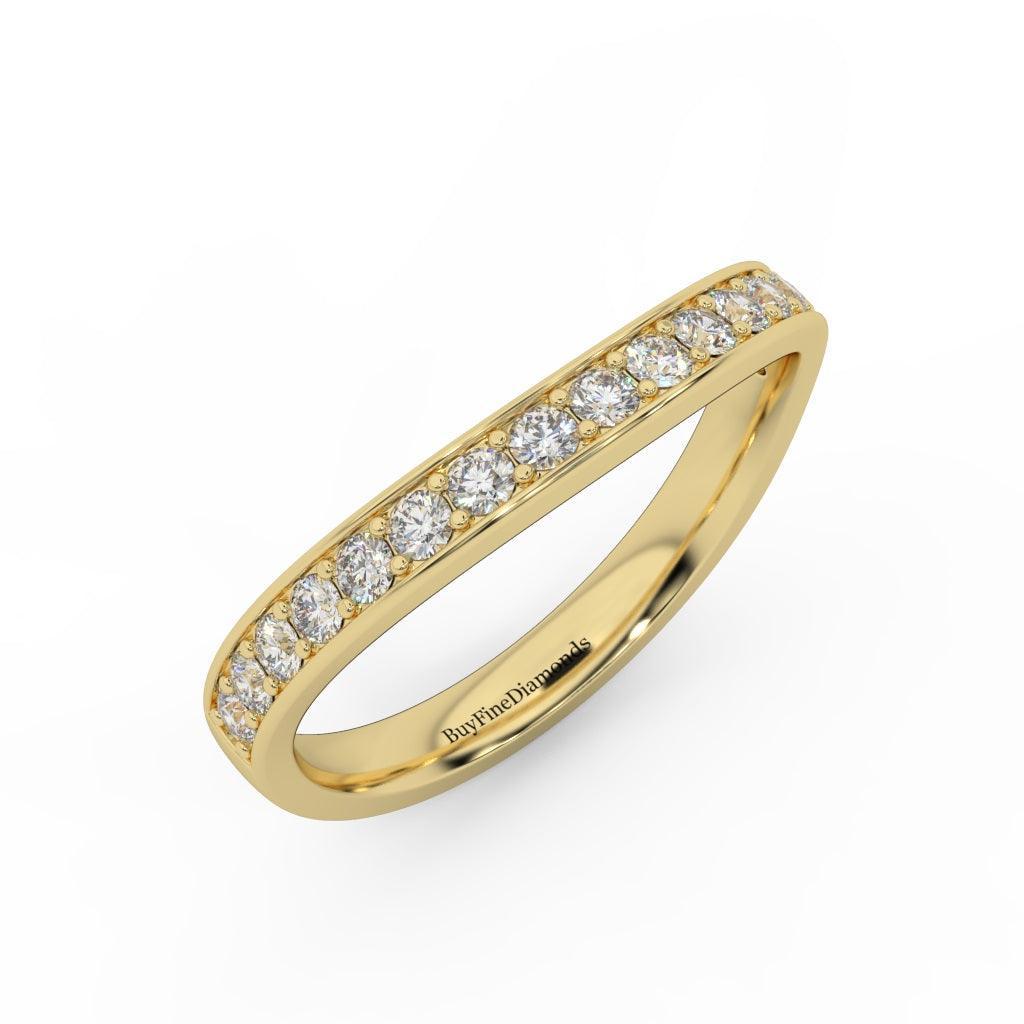 Round Diamond Stackable Ring Matching Wedding Band - Image 3