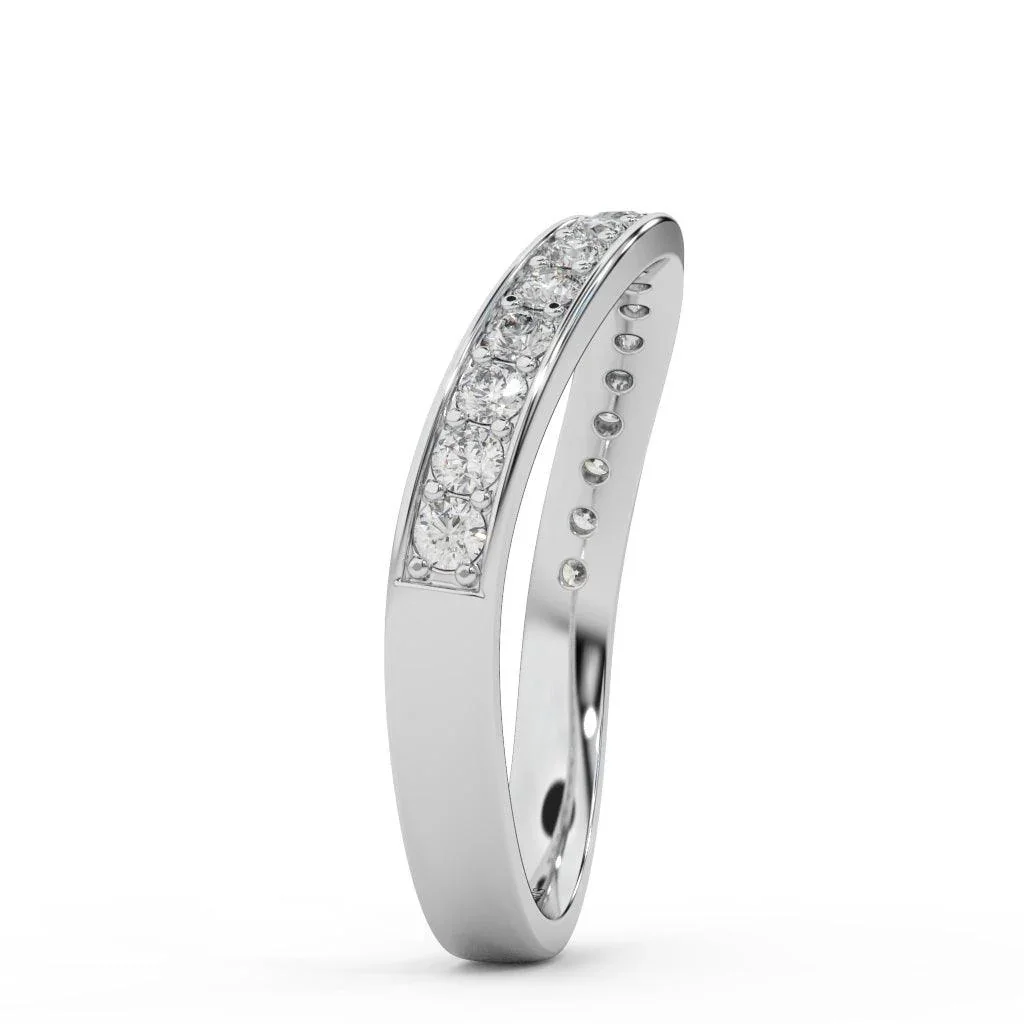 Round Diamond Stackable Ring Matching Wedding Band - Image 6